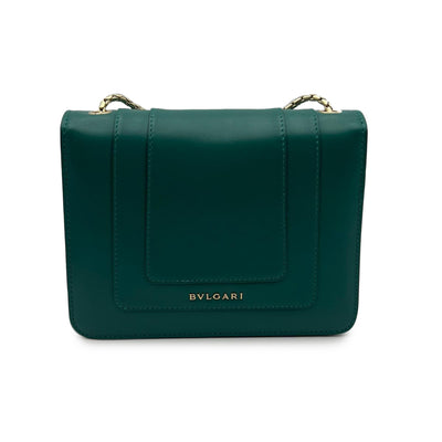 Bulgari Bvlgari Green Leather Small Serpenti Forever Shoulder Bag