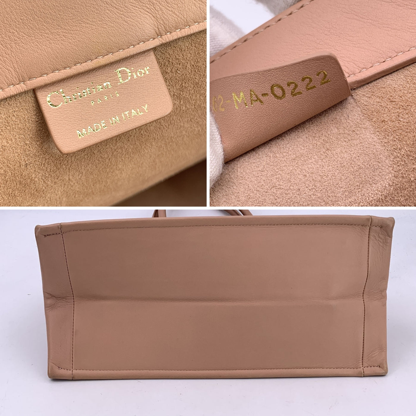 Christian Dior Dusty Pink Leather Medium Book Tote Bag
