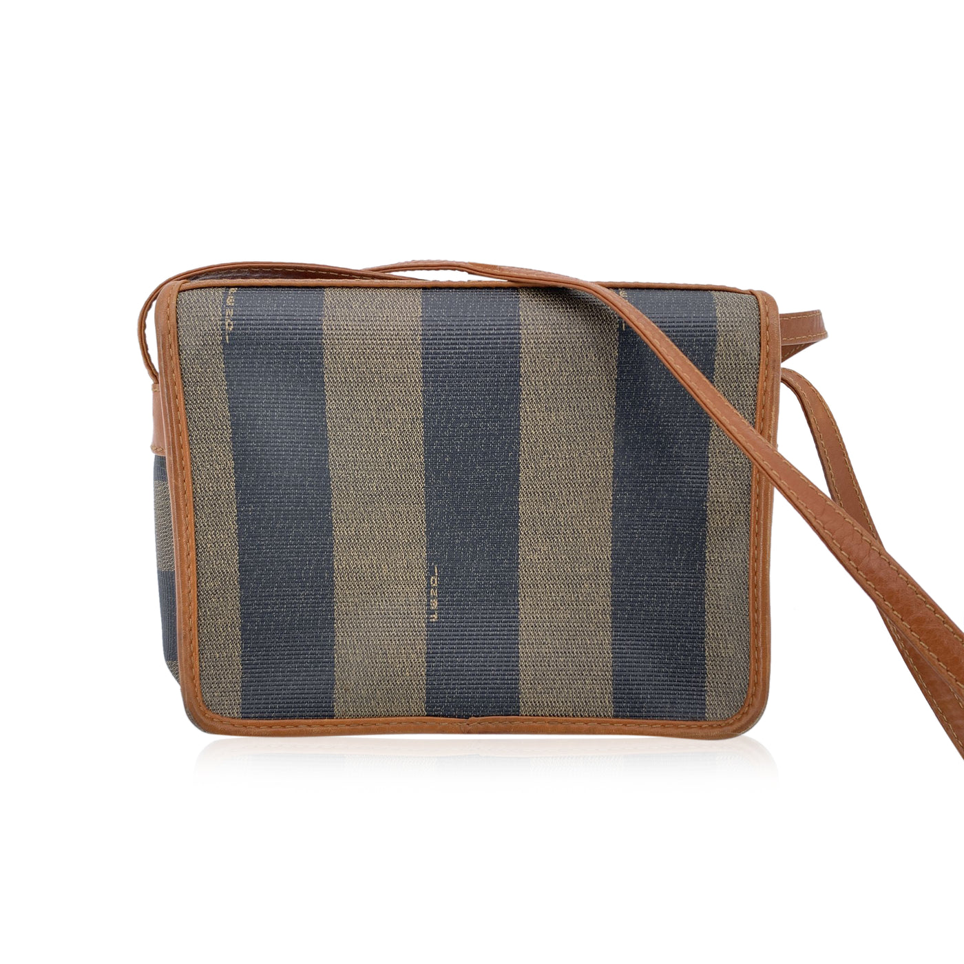 Fendi Vintage Pequin Striped Canvas Small Crossbody Bag