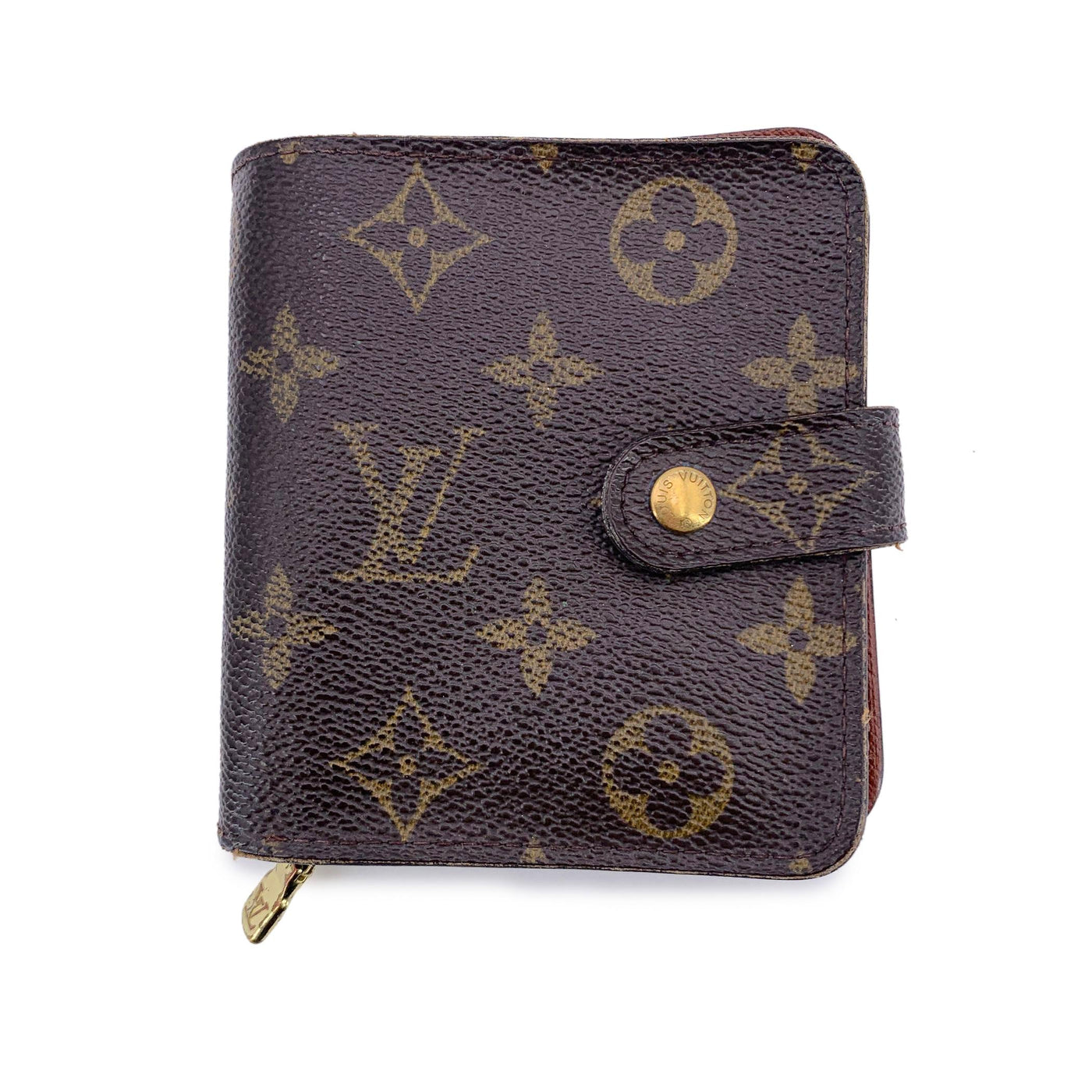 Louis Vuitton Vintage Monogram Canvas Zip Compact Wallet Defects