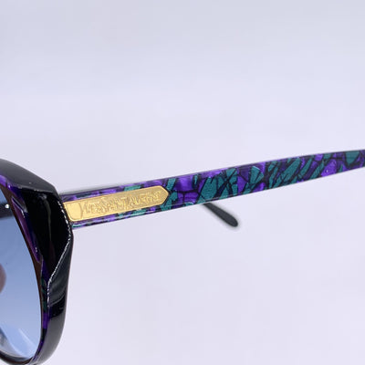Yves Saint Laurent Vintage Black IRIS Sunglasses 52/14 130mm