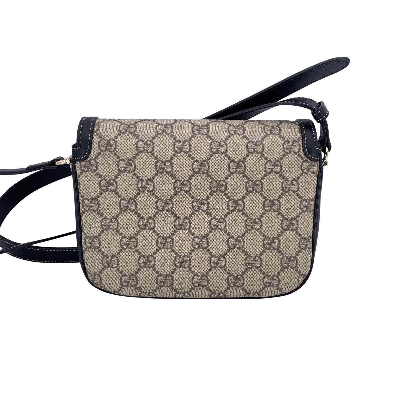 Gucci Monogram Black Small Horsebit 1955 Soft Shoulder Bag