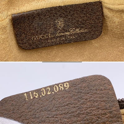 Gucci Vintage Beige GG Monogram Canvas Messenger Crossbody Bag