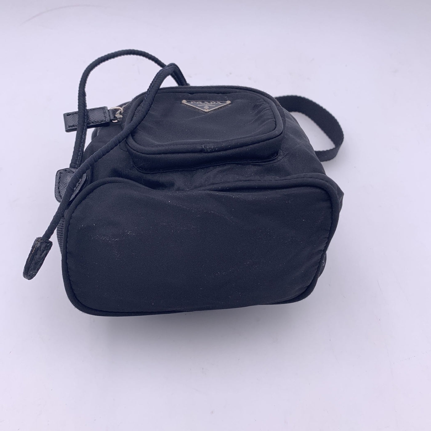 Prada Black Nylon Mini Tessuto Nylon Duet Bucket Bag Handbag