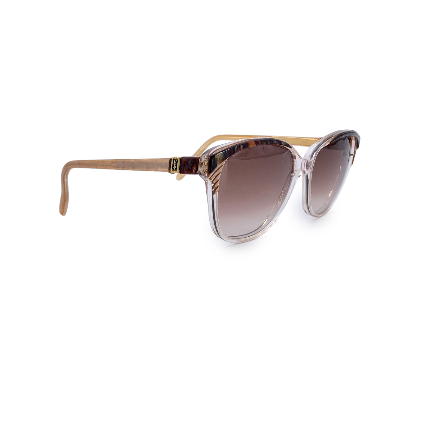 Yves Saint Laurent Vintage Brown Clear Sunglasses SOPHOCLE 56/14