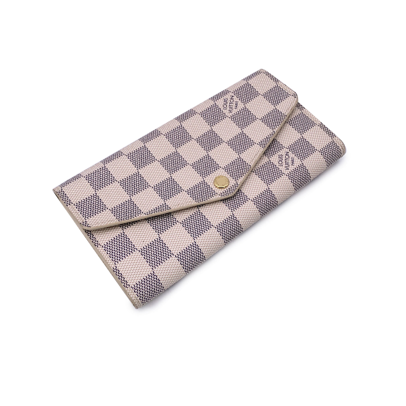 Louis Vuitton Damier Azur Canvas Long Sarah Clutch Wallet