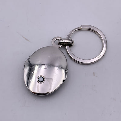 Montblanc Accessory Set of Stainless Steel Keyring Black Leather Case
