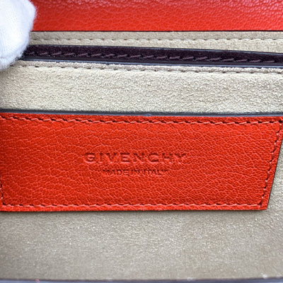 Givenchy Red Leather Brown Suede GV3 Small Flap Shoulder Bag