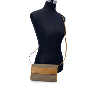 Gucci Vintage Beige Monogram Canvas Small Convertible Crossbody Bag