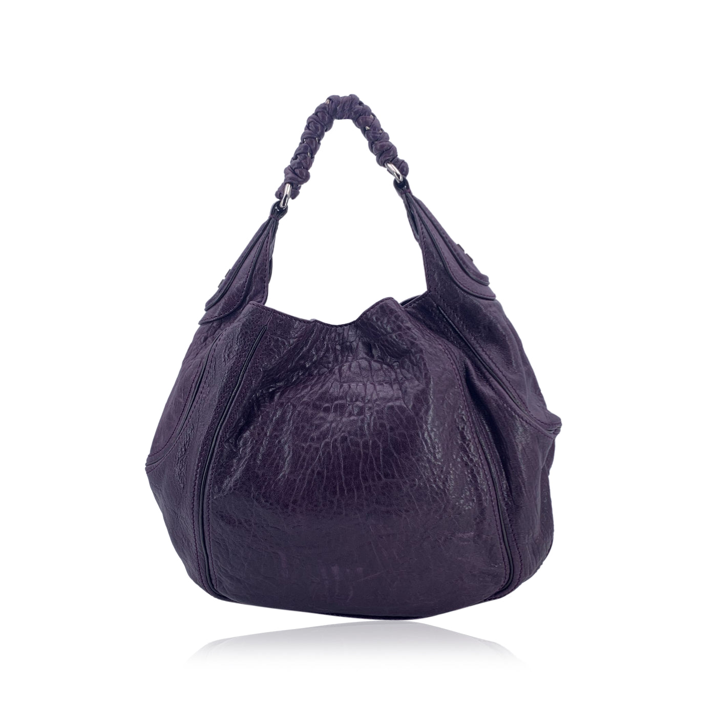 Givenchy Purple Distressed Leather Eclipse Hobo Tote Shoulder Bag