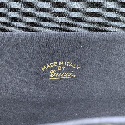 Gucci Vintage Black Velvet GG Logo Evening Bag Clutch
