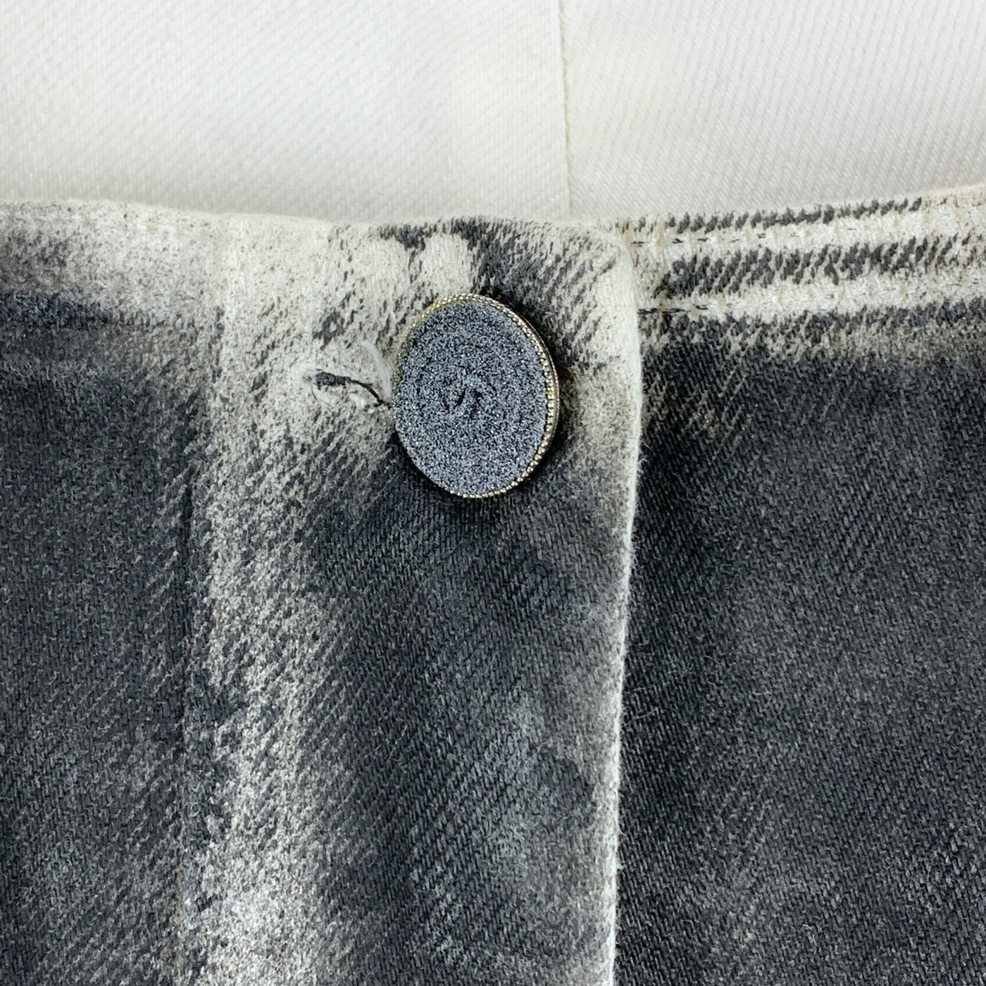 Chanel Grey Washed Out Denim Jeans Pants with Zip Size 38 FR