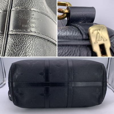 Louis Vuitton Black Monogram Empreinte Geant Keepall 45 M45532 Bandoulière