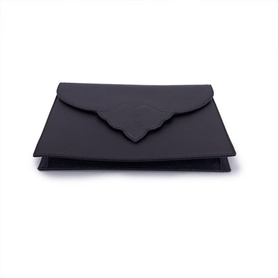 Yves Saint Laurent Vintage Brown Leather YSL Logo Flap Clutch Bag
