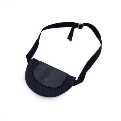 Gucci Black Monogram Canvas Half Moon Belt Waist Bag