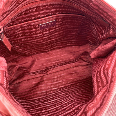 Prada Red Nylon Tessuto Messenger Crossbody Shoulder Bag