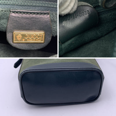 Gucci Vintage Green Suede Leather Bucket Crossbody Shoulder Bag