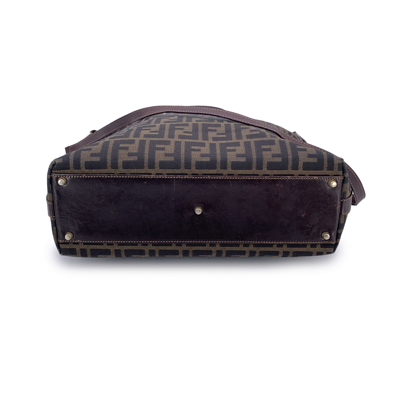 Fendi Vintage Zucca Monogram Canvas Tote Shoulder Bag with Strap