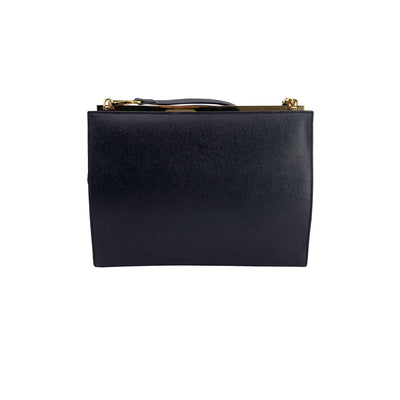 Fendi Black Leather Demi Jour Bag Tote Handbag with Shoulder Strap
