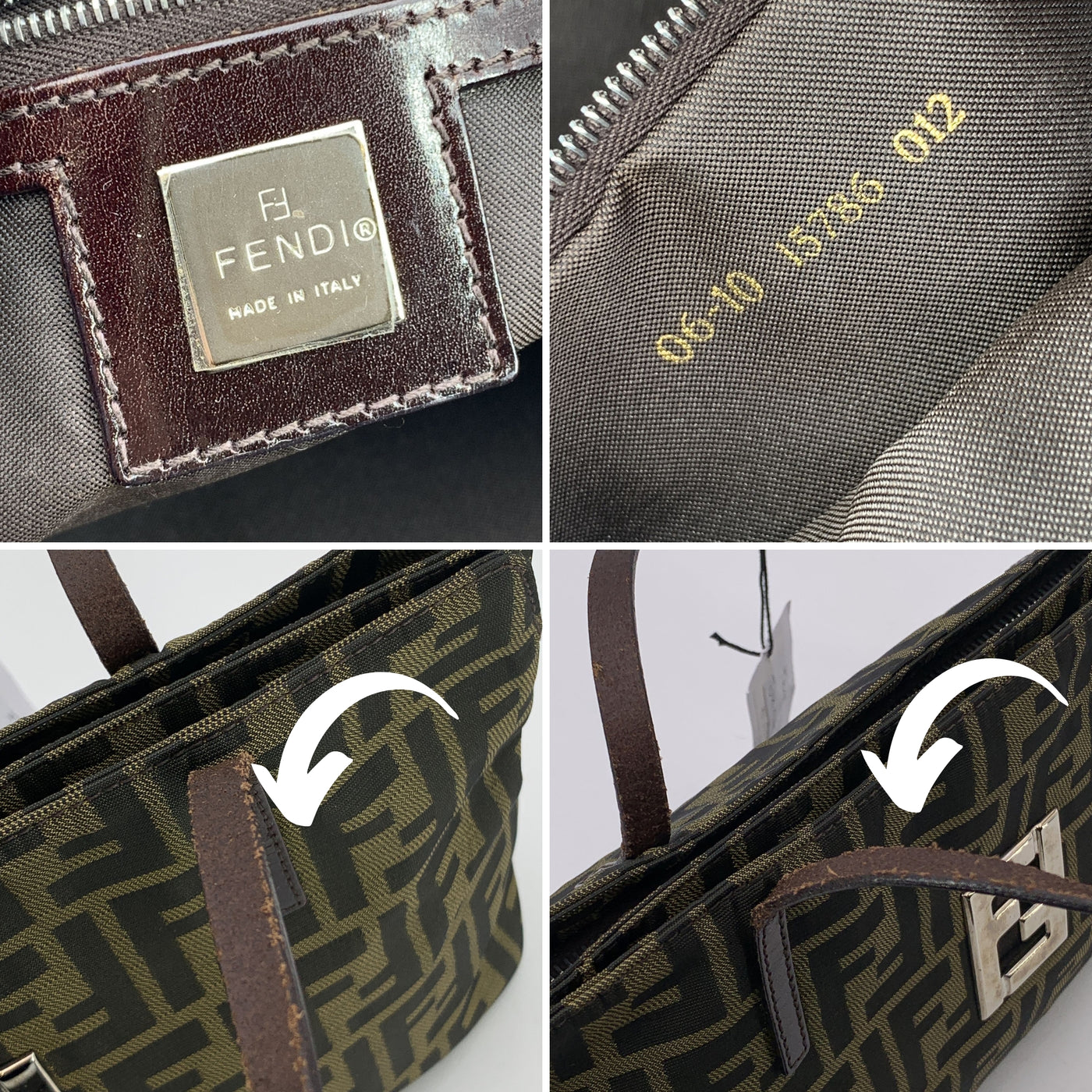 Fendi Zucca Monogram Canvas Cut Out FF Logo Tote Bag
