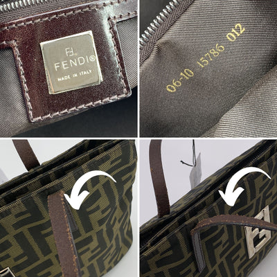 Fendi Zucca Monogram Canvas Cut Out FF Logo Tote Bag