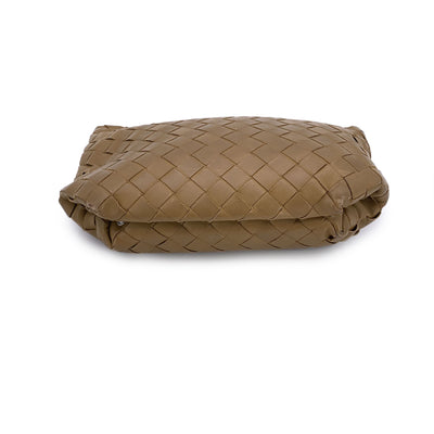Bottega Veneta Beige Intrecciato Leather Zip Pouch Clutch Pochette