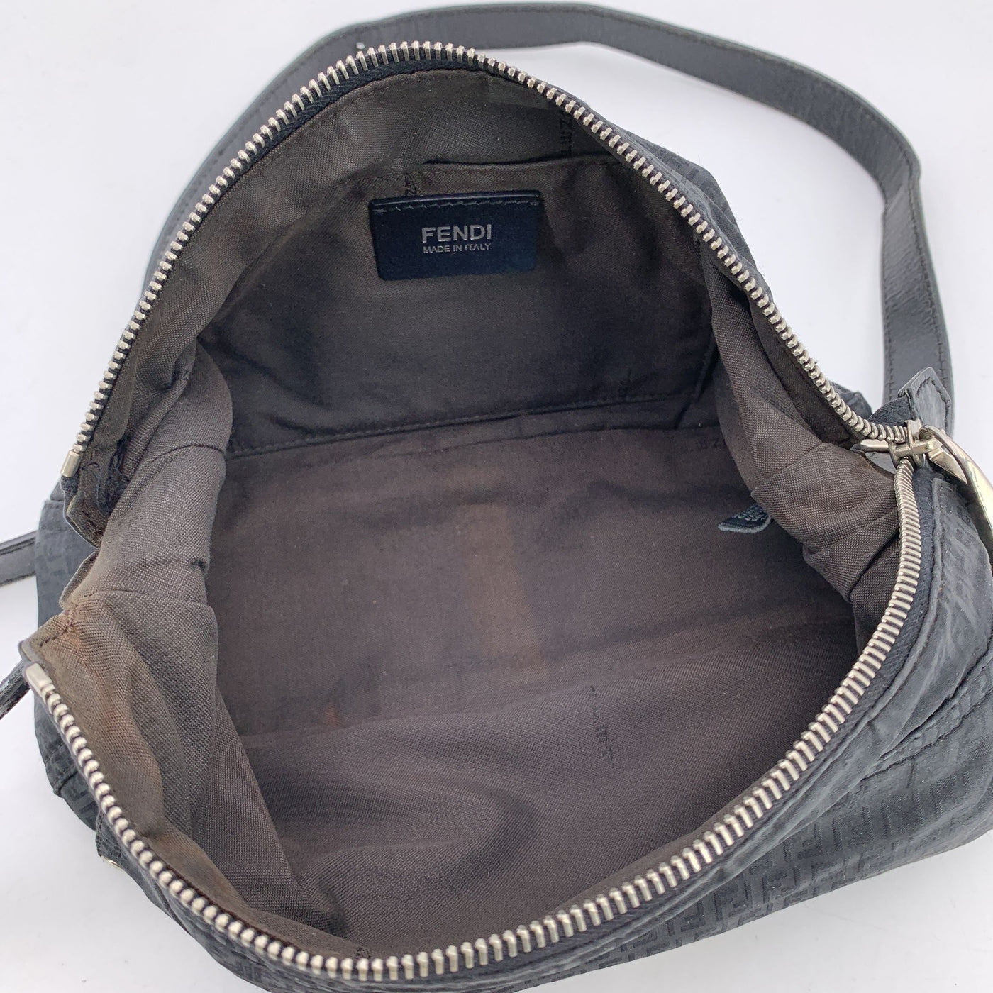 Fendi Black Monogram Canvas Small Crossbody Messenger Bag