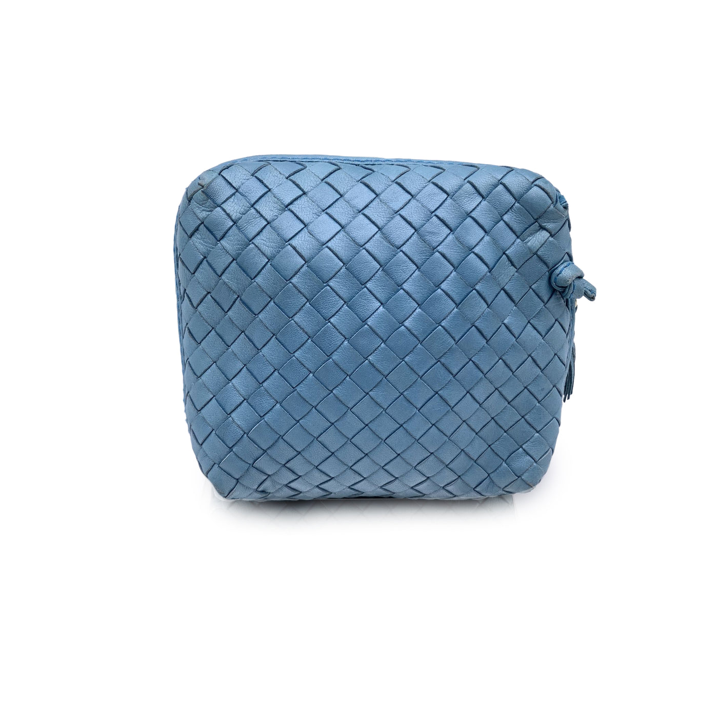 Bottega Veneta Light Blue Intrecciato Woven Small Nodini Crossbody Bag