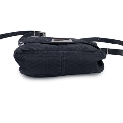Fendi Black Monogram Canvas Small Crossbody Messenger Bag