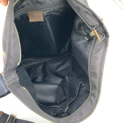 Gucci Blue Diamond Nylon Canvas Crossbody Messenger Bag