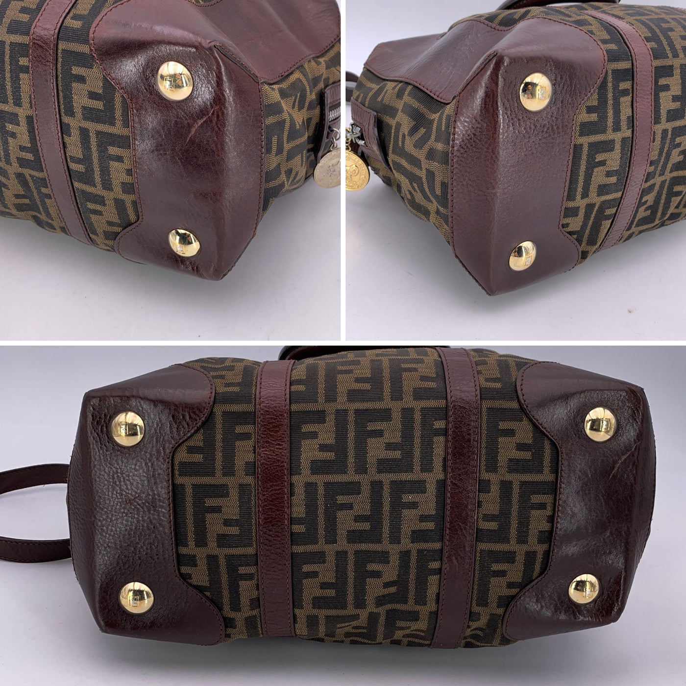 Fendi Zucca Monogram Canvas 2 Way Duffle Bag with Strap