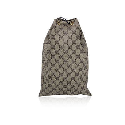 Gucci Vintage Beige Monogram Canvas Unisex Pouch Zip Case Bag