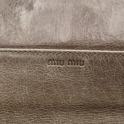 Miu Miu Taupe Matelassé Leather Continental Flap Wallet Purse