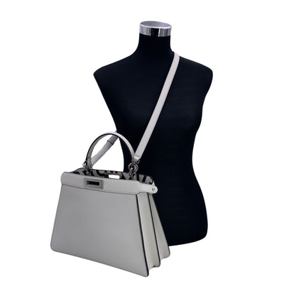 Fendi by Marc Jacobs White Peekaboo ISeeU Medium Top Handle Bag