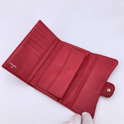 Chanel Red Quilted Leather Classic Timeless Continental Flap Wallet