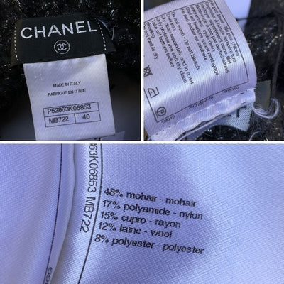 Chanel 2015 Black and Brown Lurex Knit Cardigan Size 40 FR