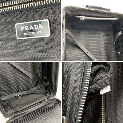 Prada Black Nylon Rolling Suitcase Wheeled Travel Bag Trolley