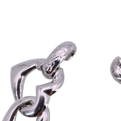 Yves Saint Laurent Vintage Silver Metal Heart Chain Link Bracelet