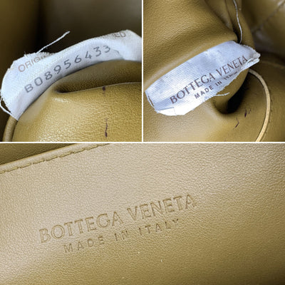 Bottega Veneta Beige Intrecciato Leather Zip Pouch Clutch Pochette