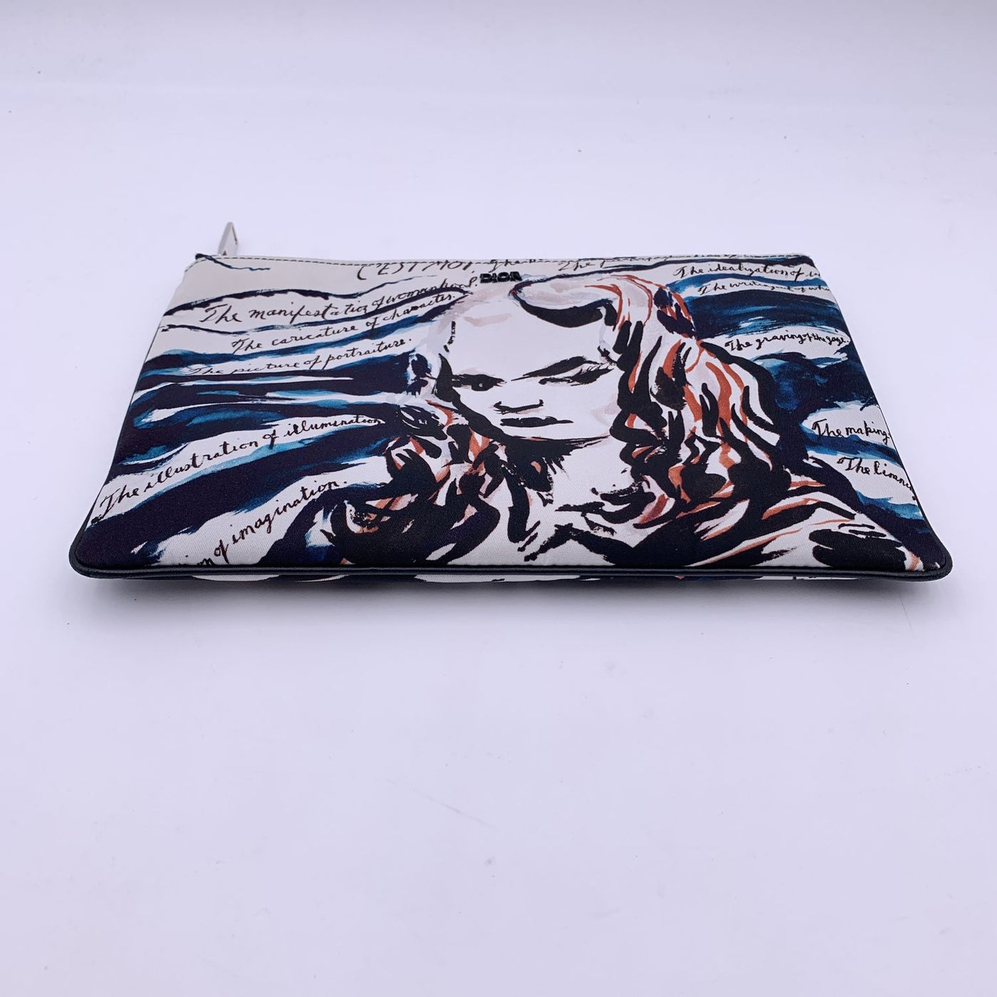 Dior x Raymond Pettibon Multicolor Nylon Zip Pouch Bag Pochette