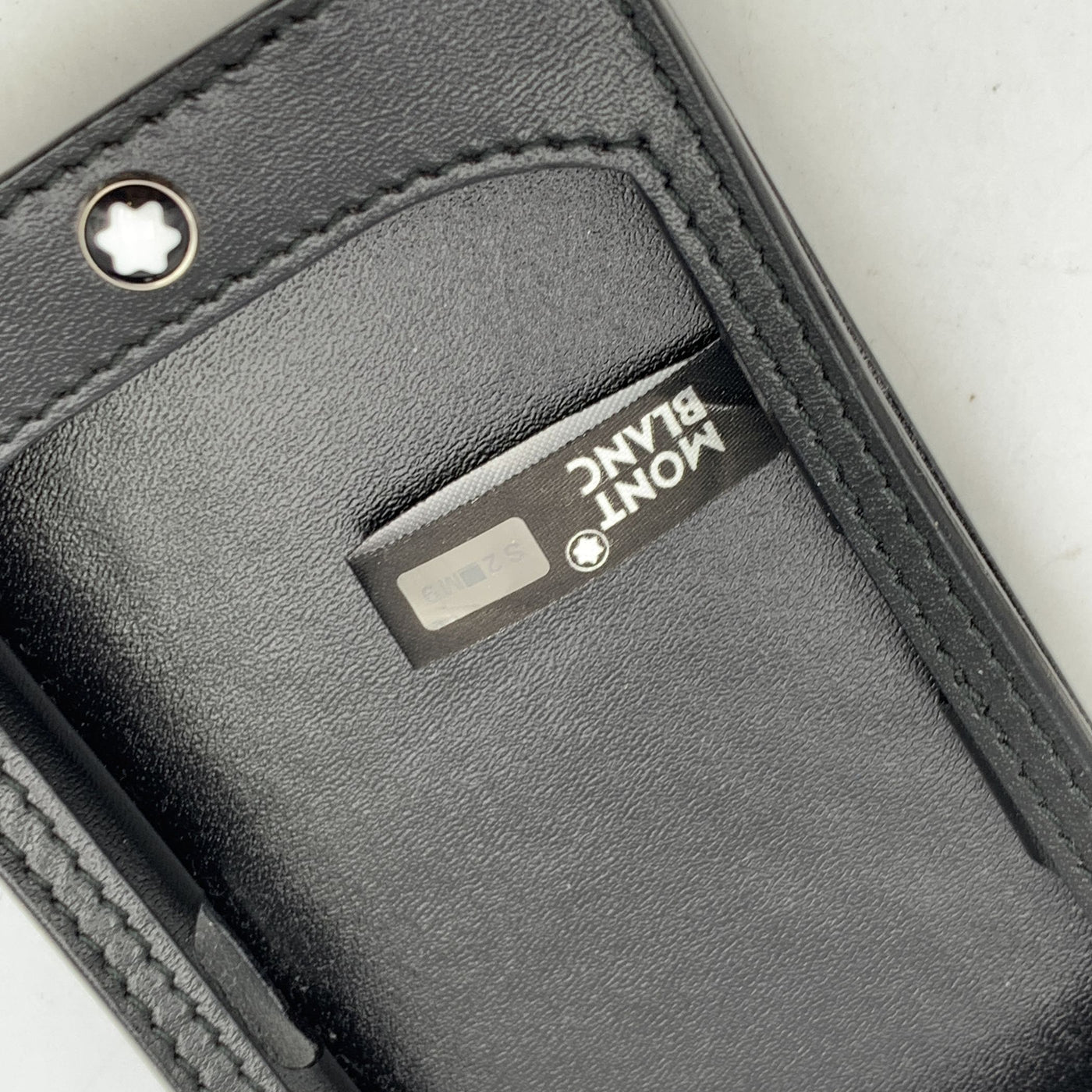 Montblanc Accessory Set of Stainless Steel Keyring Black Leather Case
