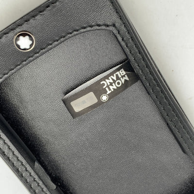 Montblanc Accessory Set of Stainless Steel Keyring Black Leather Case