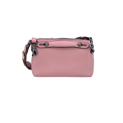 Fendi Pink Leather 2 Way Mini Crystal Tail By The Way Bag Handbag