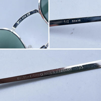 Bausch & Lomb Vintage Silver Metal White Gold Sunglasses Mod. 512