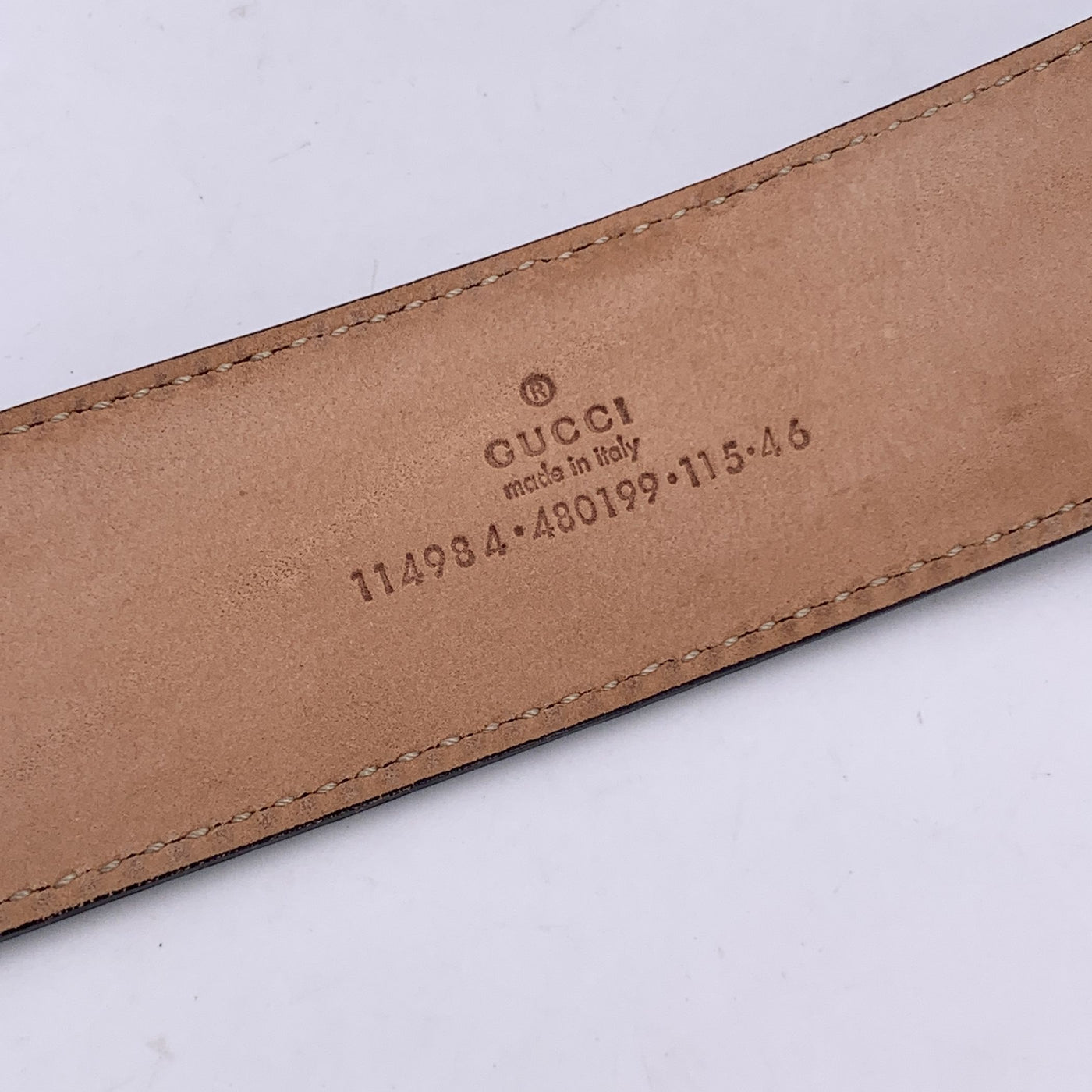 Gucci Black Guccissima Monogram Leather Belt GG Buckle Size 115/46