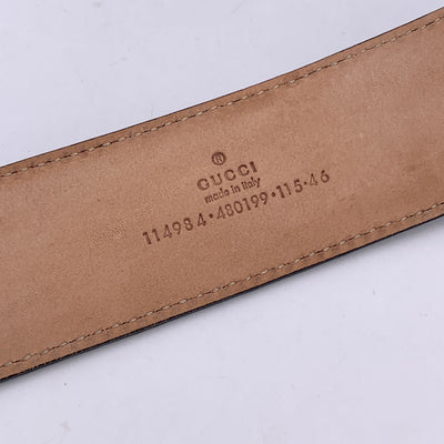 Gucci Black Guccissima Monogram Leather Belt GG Buckle Size 115/46