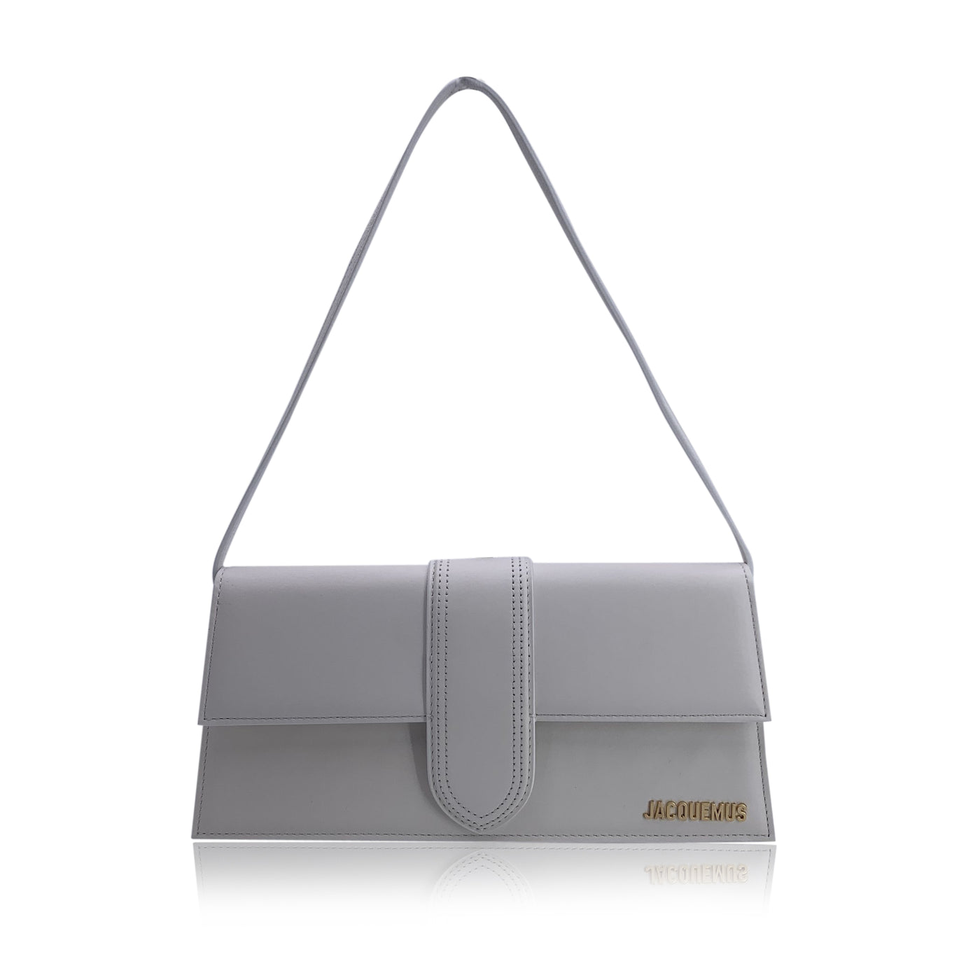 Jacquemus White Leather Le Long Bambino Structured Shoulder Bag