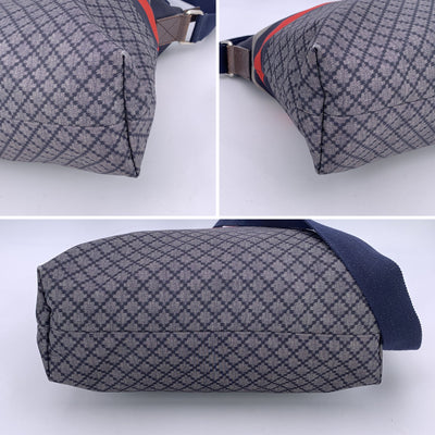 Gucci Blue Diamond Nylon Canvas Crossbody Messenger Bag