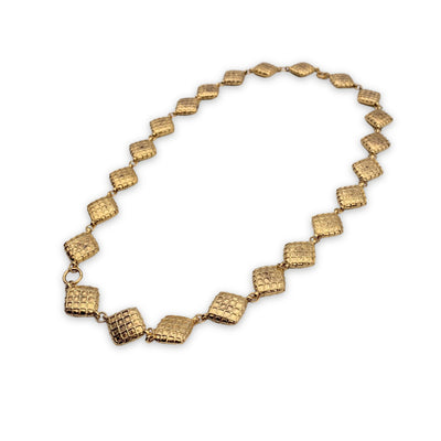 Chanel Vintage Gold Metal Quilted Collar Necklace