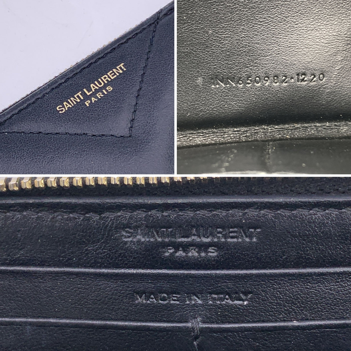 Saint Laurent Black Y Quilted Leather Continental Zippy Wallet